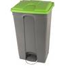 Treteimer Volumen 90 l BxHxT 505 x 790 x 410 mm grau Deckel grün. Probbax S.A.R.L. 61444149