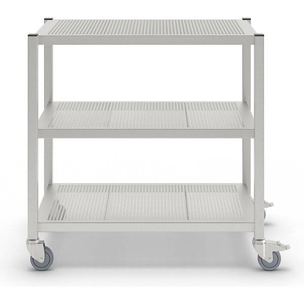 Reinraum-Transportwagen aus Edelstahl 3 Etagen Länge 1000 mm. KEK GmbH 61468549-4
