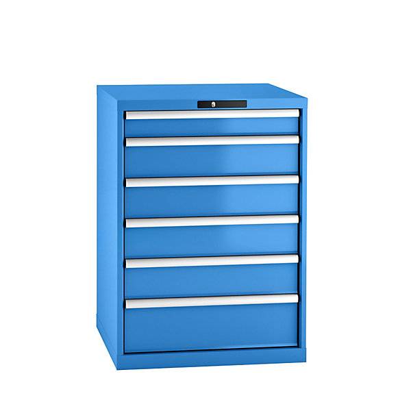 Schubladenschrank Stahlblech HxB 1000 x 717 mm 6 Schubladen lichtblau. Lista GmbH 61555349