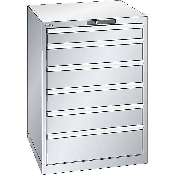 Schubladenschrank Stahlblech HxB 1000 x 717 mm 6 Schubladen lichtblau. Lista GmbH 61555349-1