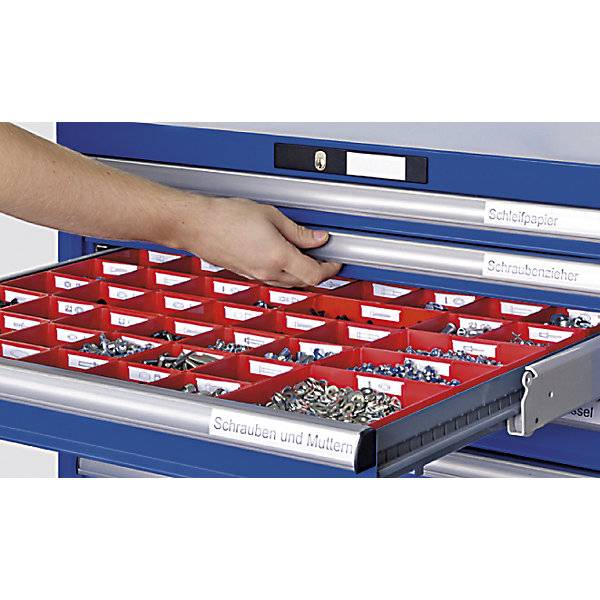 Schubladenschrank Stahlblech HxB 1000 x 717 mm 6 Schubladen lichtblau. Lista GmbH 61555349-3
