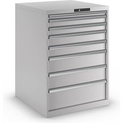 Schubladenschrank Stahlblech HxB 1000 x 717 mm 8 Schubladen lichtgrau. Lista GmbH 61555849-0