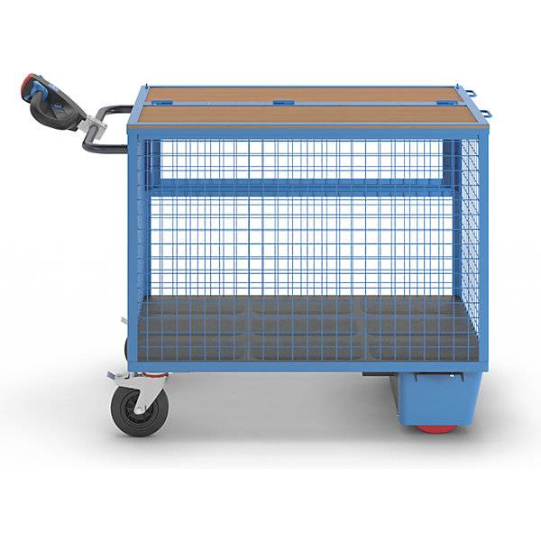 Kastenwagen mit Elektroantrieb Wände aus Stahlgitter mit Deckel LxBxH 1630 x 830 x 1200 mm. TAKKT Industrial &-2