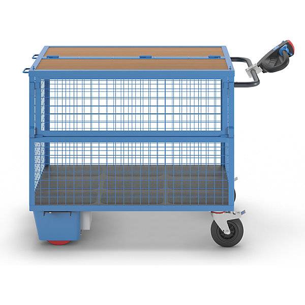 Kastenwagen mit Elektroantrieb Wände aus Stahlgitter mit Deckel LxBxH 1630 x 830 x 1200 mm. TAKKT Industrial &-3