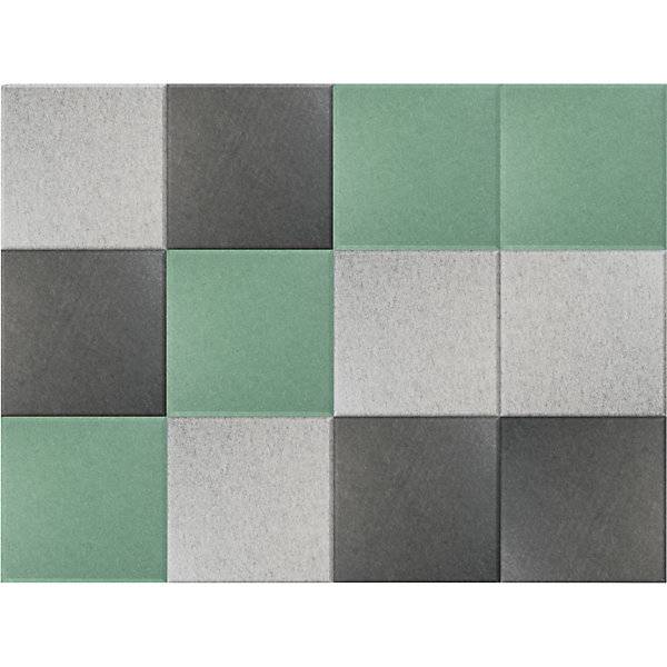 Akustik-Wandfliese HxB 300 x 300 mm je 4 x petrol hellgrau dunkelgrau VE 12 Stk. TAKKT Industrial & Packaging