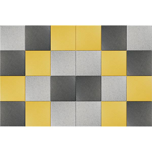 Akustik-Wandfliese HxB 300 x 300 mm je 8 x gelb hellgrau dunkelgrau VE 24 Stk. TAKKT Industrial & Packaging