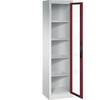 Sichtfenster-Flügeltürschrank HxBxT 1950 x 502 x 400 mm 4 Fachböden lichtgrau / rubinrot. C+P Moebelsysteme |