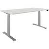 Schreibtisch BOTTOM-UP elektrisch höhenverstellbar gerade BxT 1600 x 800 mm weiß/silber. FM Büromöbel GmbH