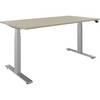 Schreibtisch BOTTOM-UP elektrisch höhenverstellbar gerade BxT 1600 x 800 mm Ahorn/silber. FM Büromöbel GmbH