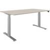 Schreibtisch BOTTOM-UP elektrisch höhenverstellbar gerade BxT 1600 x 900 mm Akazie/silber. 65439049 654390 49