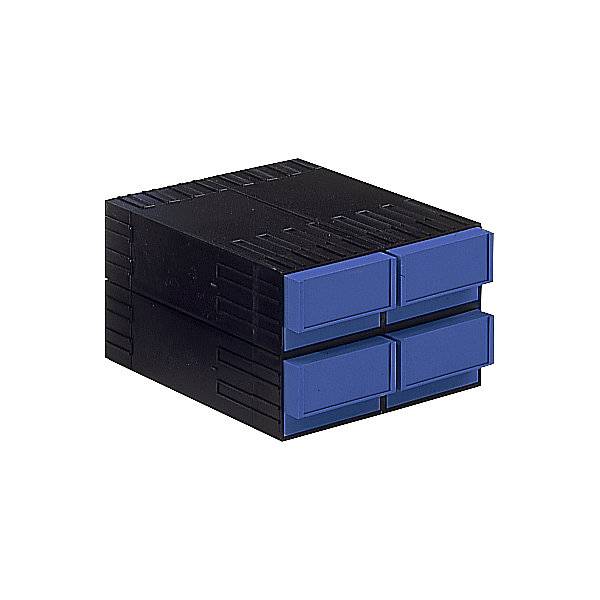 Schubladenmagazin aus Polystyrol HxBxT 202 x 322 x 3445 mm 4 Schubladen blau. PLASTIPOL - SCHEU GMBH & CO.KG-0