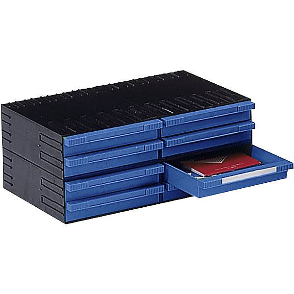 Schubladenmagazin aus Polystyrol HxBxT 202 x 482 x 3445 mm 8 Schubladen blau. PLASTIPOL - SCHEU GMBH & CO.KG-0