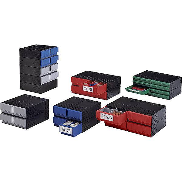 Schubladenmagazin aus Polystyrol HxBxT 202 x 482 x 3445 mm 8 Schubladen blau. PLASTIPOL - SCHEU GMBH & CO.KG-1