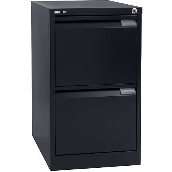 Hängeregistraturschrank 1-bahnig 2 Schübe DIN A4 tiefschwarz. Bisley GmbH 70096949-0