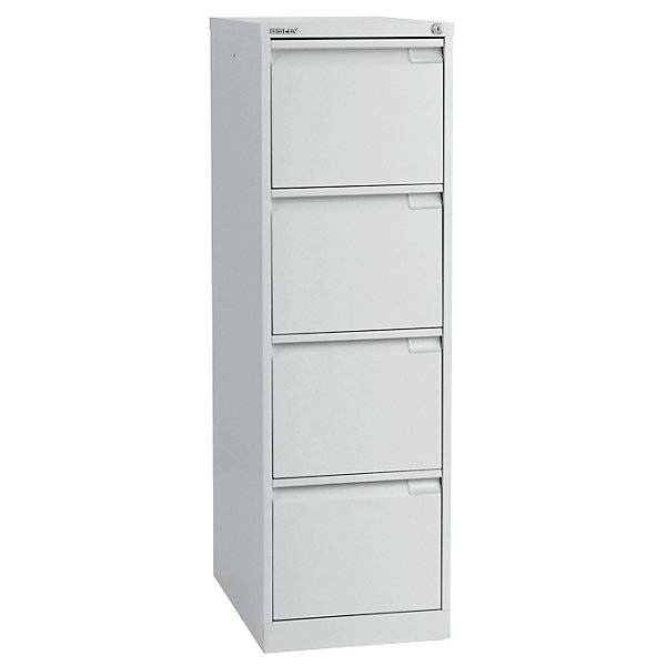 Hängeregistraturschrank 1-bahnig 4 Schübe DIN A4 lichtgrau. Bisley GmbH 70097349