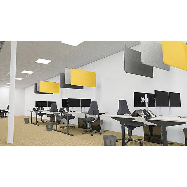 Akustik-Deckenplatte PET-Filz HxB 600 x 1200 mm rechteckige Form gelb ab 10 Stk. TAKKT Industrial & Packaging-1