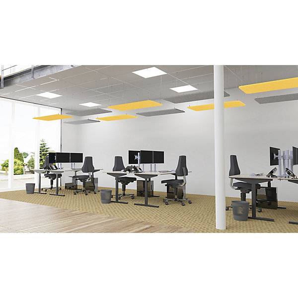 Akustik-Deckenplatte PET-Filz HxB 600 x 1200 mm rechteckige Form gelb ab 10 Stk. TAKKT Industrial & Packaging-2