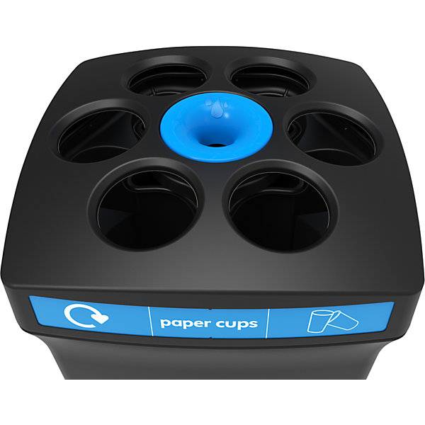 Bechersammler EnviroCup Volumen 100 l mit blauer Kennzeichnung. Vepa Bins Groothandel B.V. 66803049-1