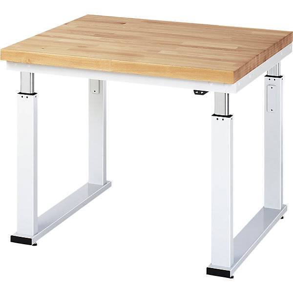 Arbeitstisch elektrisch höhenverstellbar - Tragkraft 600 kg Höhe 740 - 1140 mm Buchenplatte massiv BxT 1000 x