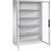 Sichtfenster-Flügeltürschrank HxBxT 1950 x 1200 x 400 mm 4 Fachböden lichtgrau / lichtgrau. C+P Moebelsysteme |