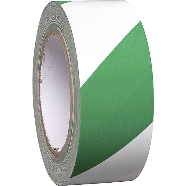 Bodenmarkierungsband aus Vinyl zweifarbig Breite 50 mm grün / weiß VE 8 Rollen. Moravia Wiesbaden|-0