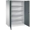 Werkstatt-Flügeltürschrank HxBxT 1950 x 1200 x 800 mm lichtgrau / anthrazitgrau. C+P Moebelsysteme | GmbH & CO.