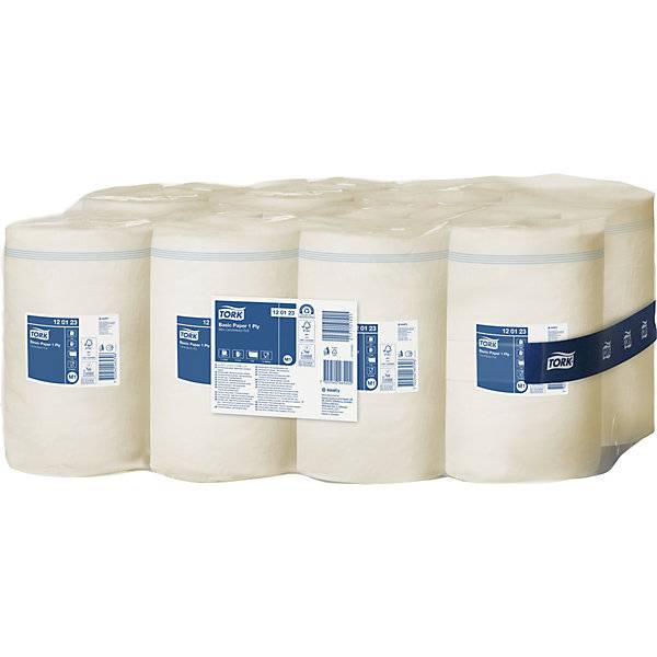 Standard-Papierwischtücher mit Innenabrollung 1-lagig weiß VE 11 Rollen Universal-Qualität unperforiert.-2