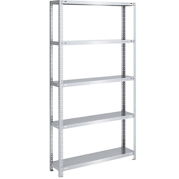 Schraubregal Bauart leicht doppelseitig HxBxT 2000 x 1000 x 300 mm verzinkt Grundregal. TAKKT Industrial &-0