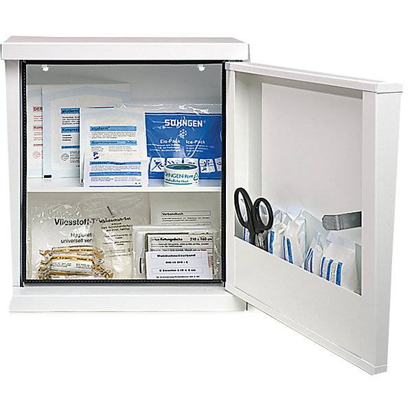 Verbandschrank nach DIN 13157 mit Inhalt weiß Tiefe 200 mm HxB 420 x 360 mm. W. SOEHNGEN GmbH 70771849-0