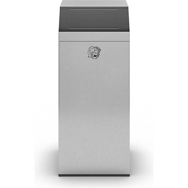 Edelstahl-Abfallsammler für innen und außen Volumen 76 l BxHxT 380 x 890 x 380 mm mit Edelstahl-Innenbehälter.-1