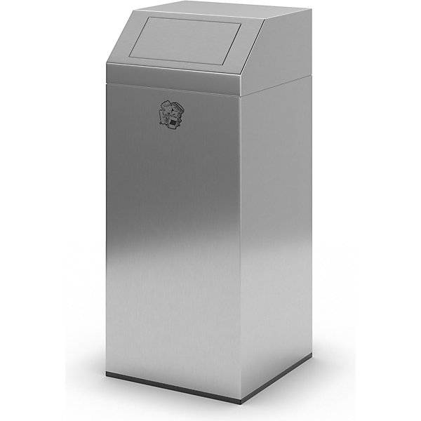 Edelstahl-Abfallsammler für innen und außen Volumen 76 l BxHxT 380 x 890 x 380 mm mit Edelstahl-Innenbehälter.-2