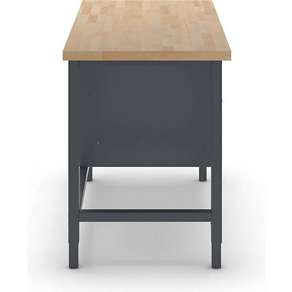 Höhenverstellbare Werkbank Gestellbauweise 1 Schublade 1 Flügeltür Breite 1500 mm anthrazit / blau. TAKKT-3