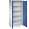 Werkstatt-Flügeltürschrank HxBxT 1950 x 930 x 500 mm lichtgrau / enzianblau. C+P Moebelsysteme | GmbH & CO. KG