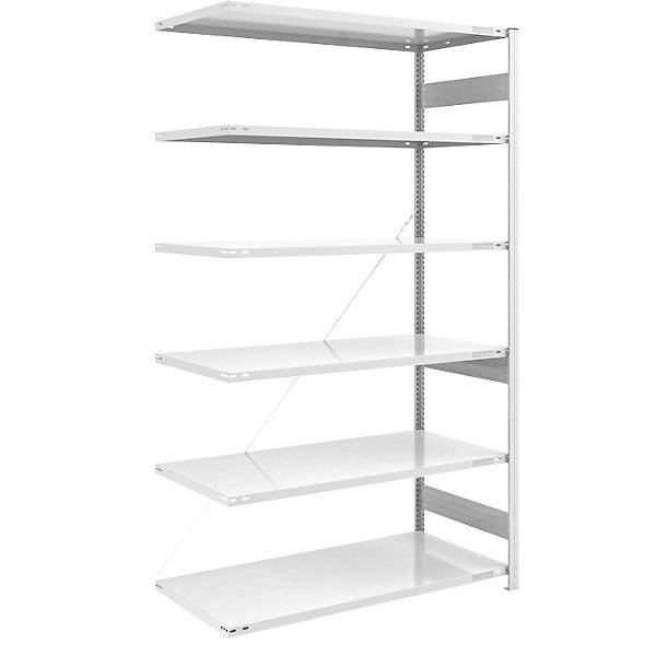 Schwerlast-Steckregal einseitig HxBxT 2500 x 1300 x 800 mm grau Anbauregal. TAKKT Industrial & Packaging GmbH-0