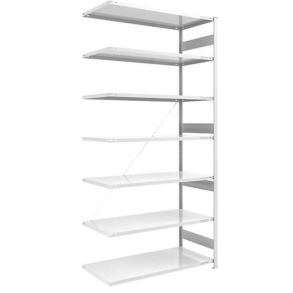 Schwerlast-Steckregal einseitig HxBxT 3000 x 1300 x 800 mm grau Anbauregal. TAKKT Industrial & Packaging GmbH-0