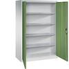 Werkstatt-Flügeltürschrank HxBxT 1950 x 1200 x 600 mm lichtgrau / resedagrün. C+P Moebelsysteme | GmbH & CO. KG