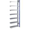 Ordner-Steckregal einseitig Höhe 2350 mm BxT 750 x 300 mm Anbauregal blau / verzinkt. Jul. vom Hofe GmbH &