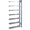 Ordner-Steckregal einseitig Höhe 2350 mm BxT 1000 x 300 mm Anbauregal blau / verzinkt. Jul. vom Hofe GmbH &