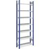 Ordner-Steckregal einseitig Höhe 2350 mm BxT 750 x 300 mm Grundregal blau / grau. Jul. vom Hofe GmbH & CO.