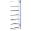 Ordner-Steckregal einseitig Höhe 2350 mm BxT 750 x 300 mm Anbauregal blau / grau. Jul. vom Hofe GmbH & CO.