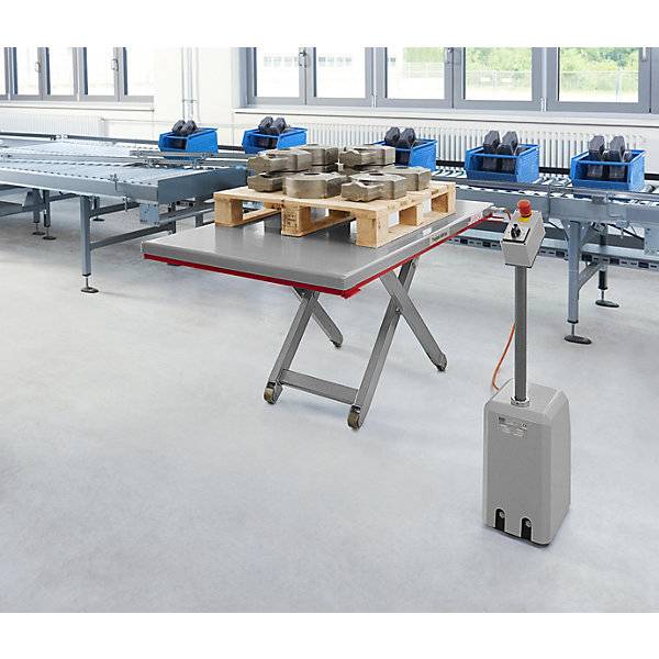 Flachform-Hubtisch Baureihe G Tragfähigkeit 300 kg Hubbereich 80 - 750 mm LxB 1450 x 900 mm 230 V-1