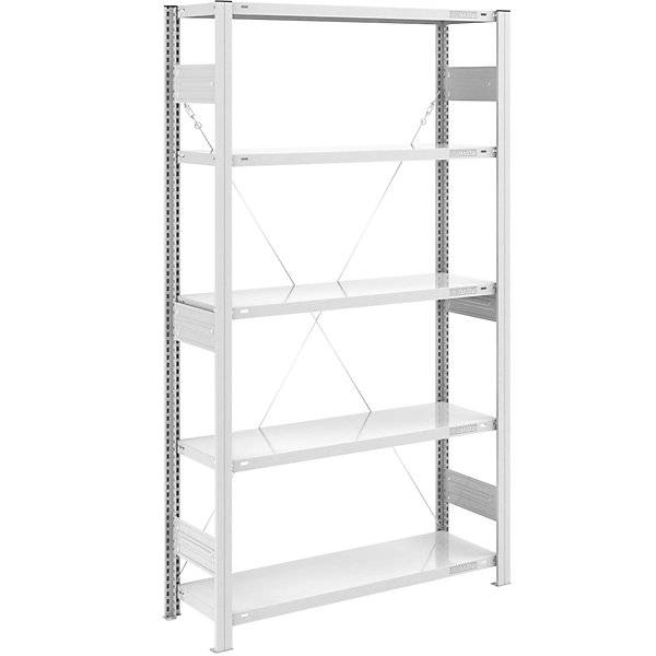 Schwerlast-Steckregal einseitig HxBxT 2000 x 1000 x 400 mm grau Grundregal. TAKKT Industrial & Packaging GmbH