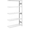 Schwerlast-Steckregal einseitig HxBxT 2000 x 1000 x 400 mm grau Anbauregal. TAKKT Industrial & Packaging GmbH