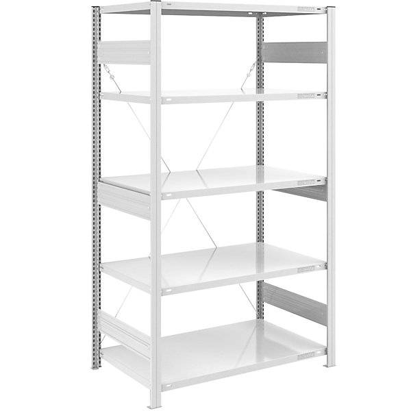 Schwerlast-Steckregal einseitig HxBxT 2000 x 1000 x 800 mm grau Grundregal. TAKKT Industrial & Packaging GmbH-0