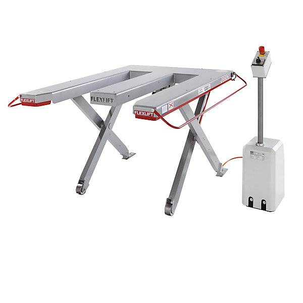 Flachform-Hubtisch Baureihe E Tragfähigkeit 300 kg LxB 1300 x 910 mm 400 V Drehstrom. Flexlift-Hubgeraete-1