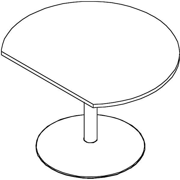 THEA - Anbautisch mit Tellerfuß lichtgrau. FM Büromöbel GmbH 74850649-2
