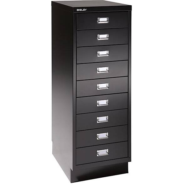 MultiDrawer™ 39er Serie mit Sockel DIN A3 9 Schubladen schwarz. Bisley GmbH 72753349