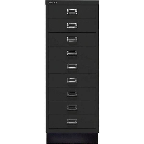 MultiDrawer™ 39er Serie mit Sockel DIN A3 9 Schubladen schwarz. Bisley GmbH 72753349-2