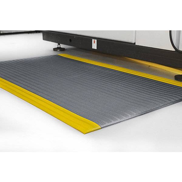 Anti-Ermüdungsmatte Orthomat® Ribbed LxB 900 x 600 mm VE 3 Stück grau mit Signalstreifen. Coba Europe GmbH