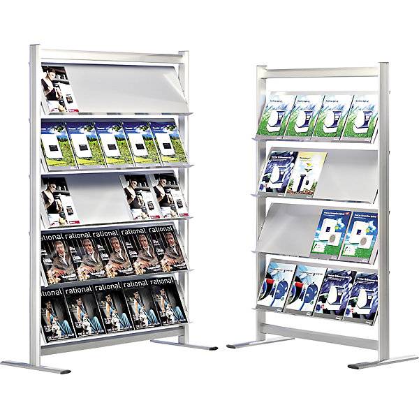 Prospektregal silber eloxiert für 20 x DIN A4. TAKKT Industrial & Packaging GmbH 75740949-1